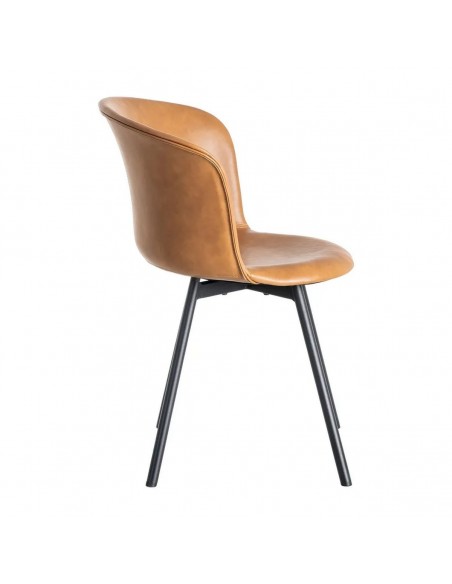 Cadeira vintage ROXIE estilo industrial em couro sintético e metal