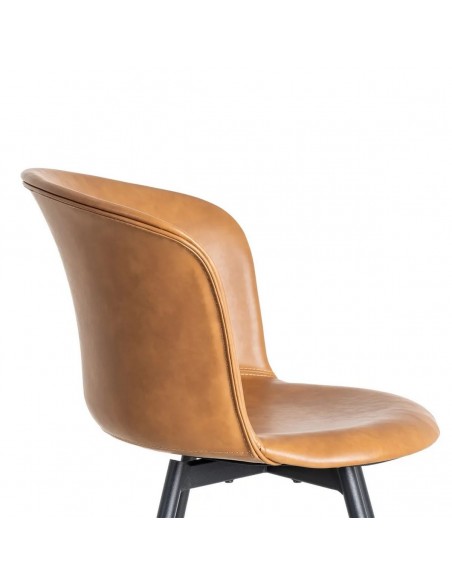 Cadeira vintage ROXIE estilo industrial em couro sintético e metal