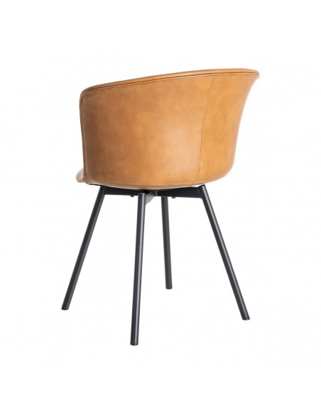 Cadeira vintage ROXIE estilo industrial em couro sintético e metal