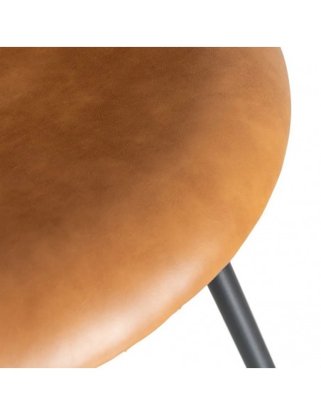 Cadeira vintage ROXIE estilo industrial em couro sintético e metal