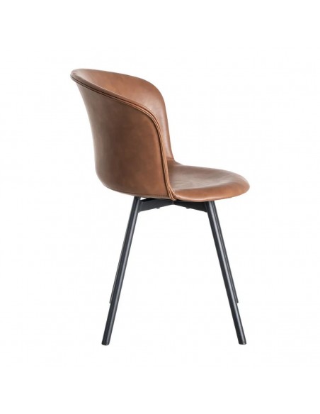 Silla vintage de estilo industrial ROXIE en símil piel y metal