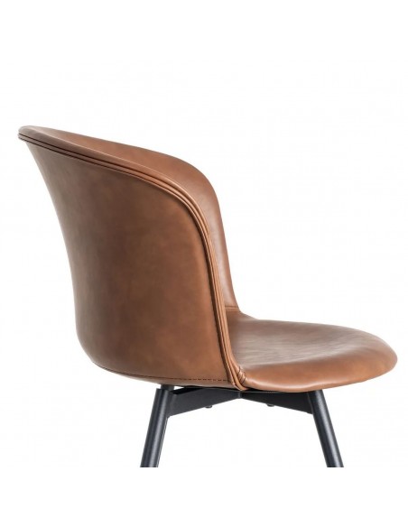 Cadeira vintage ROXIE estilo industrial em couro sintético e metal