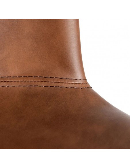 Silla vintage de estilo industrial ROXIE en símil piel y metal