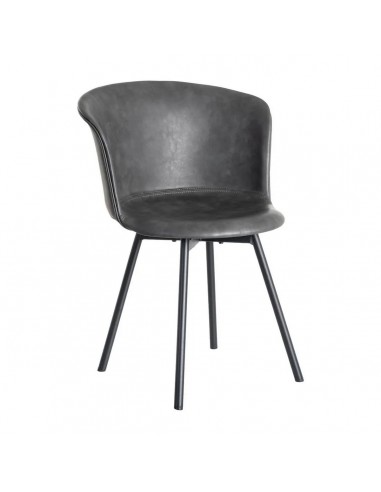 Cadeira vintage ROXIE estilo industrial em couro sintético e metal