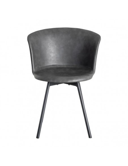 Silla vintage de estilo industrial ROXIE en símil piel y metal