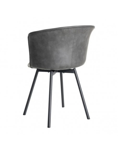 Cadeira vintage ROXIE estilo industrial em couro sintético e metal