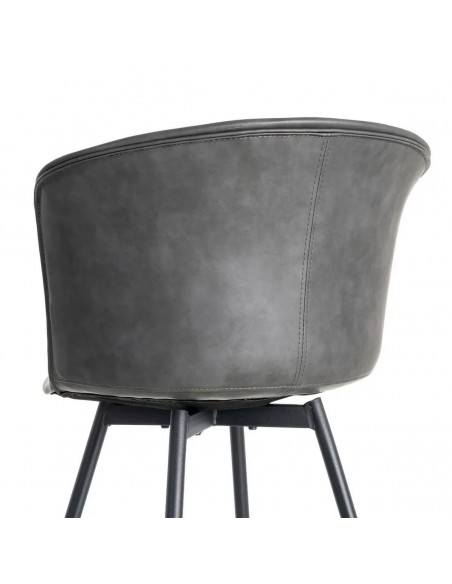 Cadeira vintage ROXIE estilo industrial em couro sintético e metal