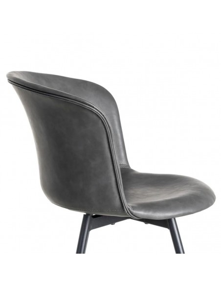 Cadeira vintage ROXIE estilo industrial em couro sintético e metal