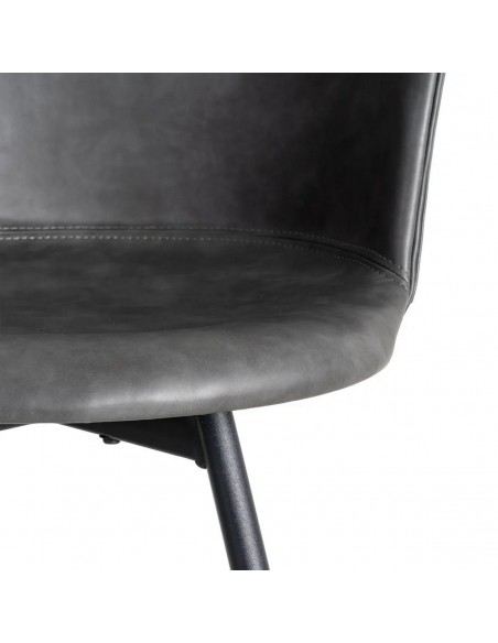 Cadeira vintage ROXIE estilo industrial em couro sintético e metal