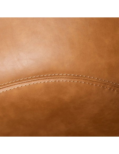 Silla con brazos de estilo industrial vintage MOXIE en símil piel y metal