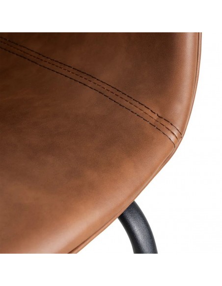 Silla con brazos de estilo industrial vintage MOXIE en símil piel y metal