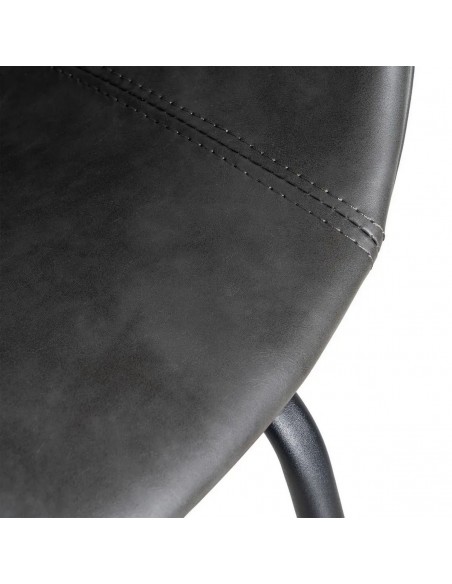 Silla con brazos de estilo industrial vintage MOXIE en símil piel y metal