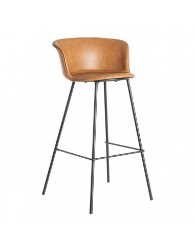 Banqueta estilo industrial ROXIE 75 em pele...