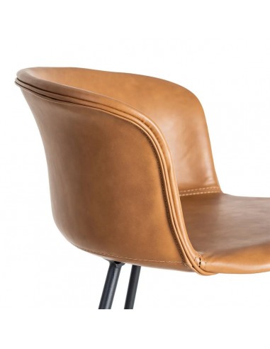 Banqueta estilo industrial ROXIE 75 em pele...