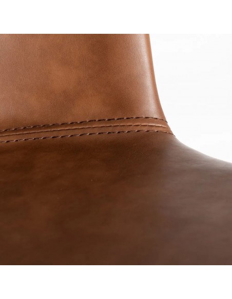 Banqueta estilo industrial ROXIE 75 em pele sintética e metal preto