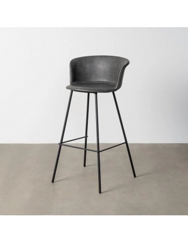 Banqueta estilo industrial ROXIE 75 em pele...