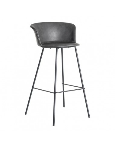 Banqueta estilo industrial ROXIE 75 em pele...