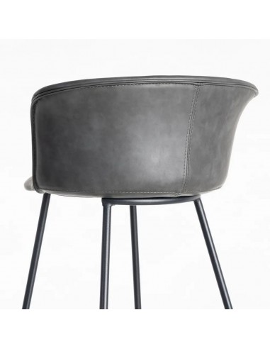 Banqueta estilo industrial ROXIE 75 em pele...