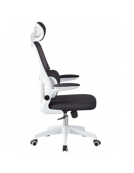 Cadeira de escritório ergonómica e confortável NAYBER, alta, preta e branca