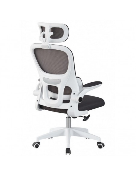 Sillón de oficina confort ergonómico NAYBER, alto, blanco y negro