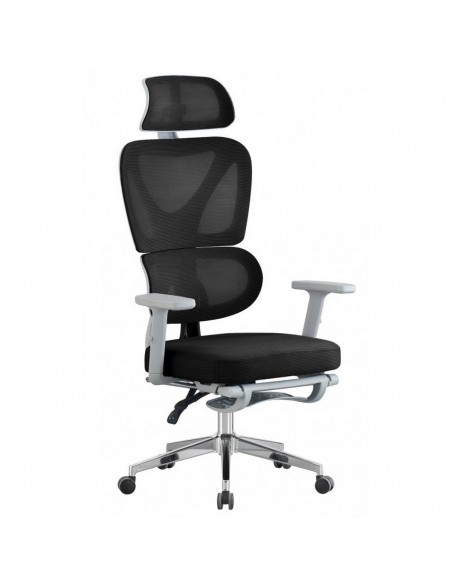 Cadeira ergonômica de escritório BUYDUR, alta, cinza e tela preta