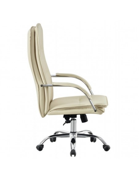 Sillón de oficina ROTHNE, alto, mecanismo multifunción, similpiel crema