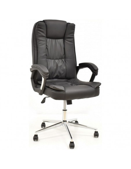 Sillón de oficina KEDU, alto, gas, basculante, similpiel negra