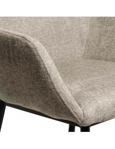 Silla comedor ISABELLA, tela en taupe y patas de metal... 2