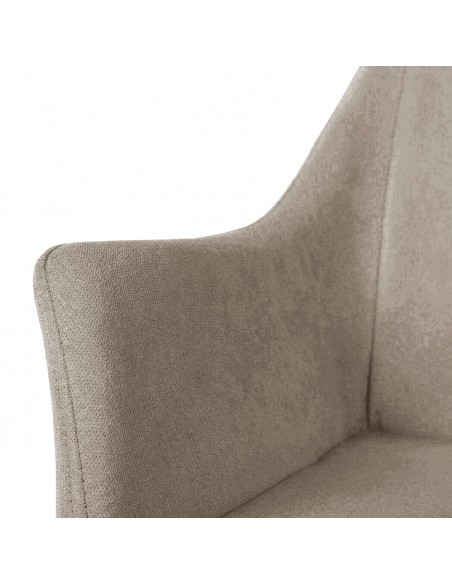 Silla con brazos James, tela, metal negro