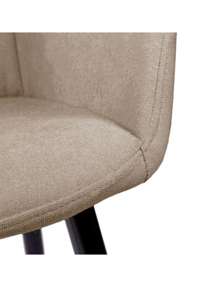 Silla con brazos James, tela, metal negro