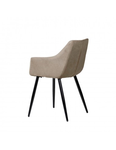 Silla con brazos James, tela, metal negro