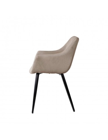 Silla con brazos James, tela, metal negro