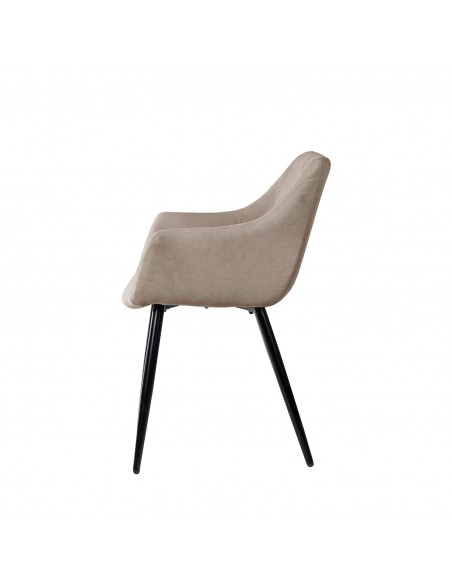 Silla con brazos James, tela, metal negro