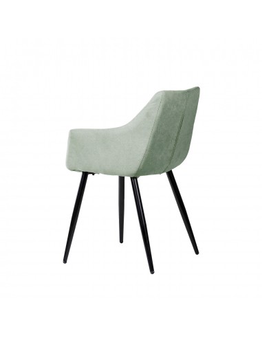 Silla con brazos James, tela, metal negro