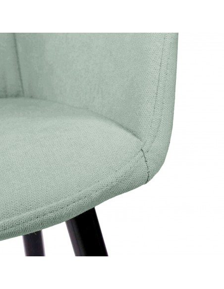 Silla con brazos James, tela, metal negro