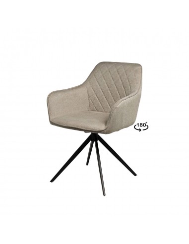 SILLA GIRATORIA con brazos AMALIA, tela y metal...