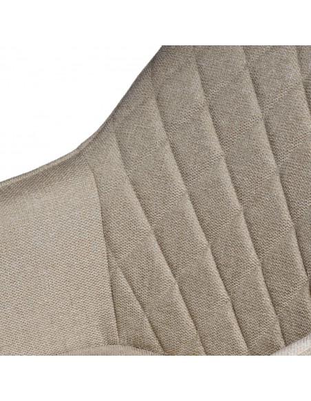 SILLA GIRATORIA con brazos AMALIA, tela y metal negro