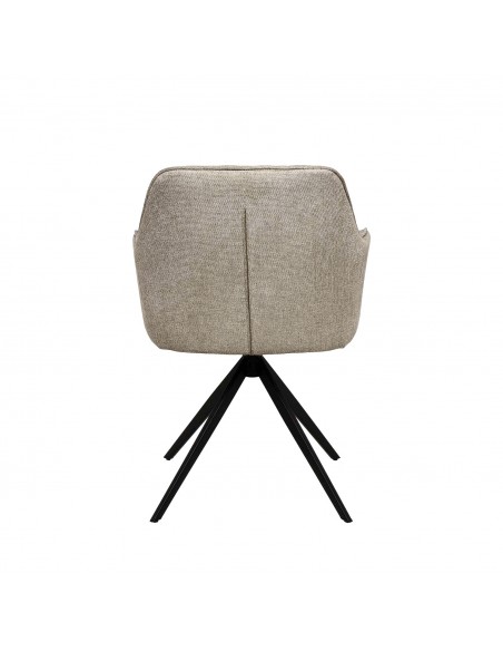 SILLA GIRATORIA con brazos AMALIA, tela y metal negro