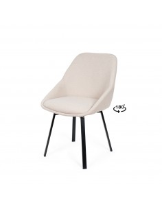 Silla giratoria AMELIE, tela, metal negro