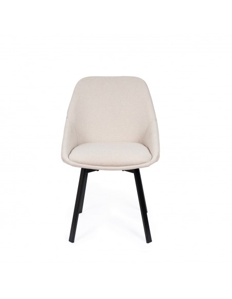 Silla giratoria AMELIE, tela, metal negro