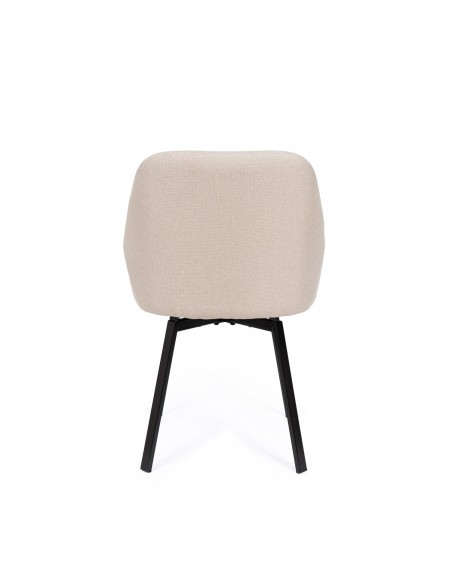 Silla giratoria AMELIE, tela, metal negro