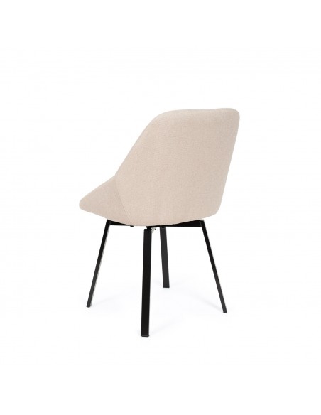 Silla giratoria AMELIE, tela, metal negro