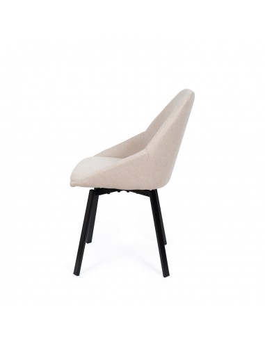 Silla giratoria AMELIE, tela, metal negro