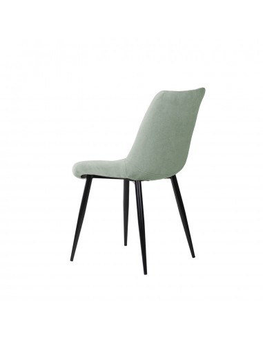 Silla tapizada Janis, tela, metal negro