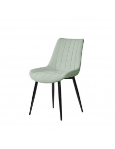 Silla tapizada Janis, tela, metal negro