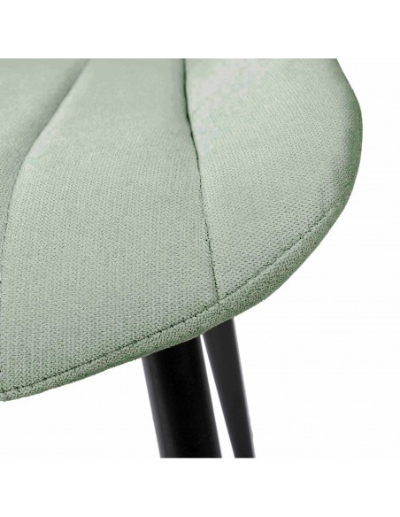 Silla tapizada Janis, tela, metal negro