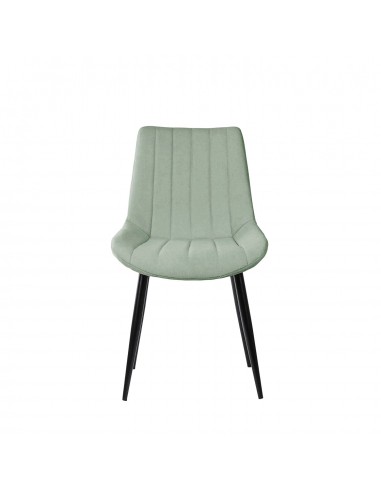 Silla tapizada Janis, tela, metal negro