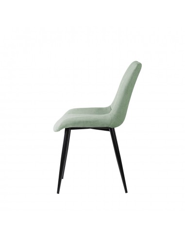 Silla tapizada Janis, tela, metal negro