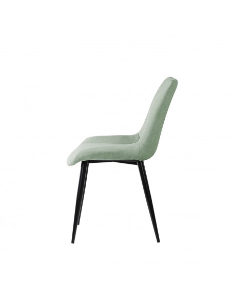 Silla tapizada Janis, tela, metal negro