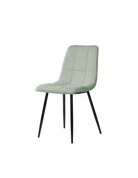 Silla tapizada Walk, tela, metal negro